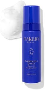 Nakery Bombshell Burst Hair Foam, Volumizing Mousse for Styling Curly and Straight Hair, Lightweight Foam with Biotin, Keratin, Panthenol, Texture Booster for All Types