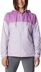 Columbia Women’s Flash Forward Lined Windbreaker, Water & Stain Resistant, Pale Lilac/Blossom Pink, Small