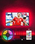 HAMLITE LED TV Backlight 65 Inch TV Bias Lighting USB LED Light Strip for TV Wall Ambient Lighting, Home Theater Decor, RF Remote with 16 Colors, 20 Dynamic Modes, 15 Feet Length