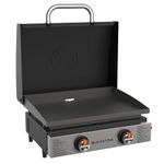Blackstone 2144, 22" (56 cm), Countertop Gas Griddle BBQ with Hood, Stainless Steel/Black