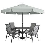 MasterCanopy Valance Patio Umbrella for Outdoor Table Market -8 Ribs (2.7M, Light Grey)