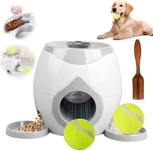 Automatic Dog Ball Launcher, 2025 Upgraded Dog Tennis Ball Throwing Machine, Dog Thrower Launcher Tennis Ball for Interactive Play & Training, Dog Ball Thrower Launcher with Food Reward (Gray)