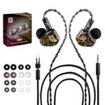 KINBOOFI KBEAR KB01 In Ear Monitor Wired Earbuds,10MM Beryllium Diaphragm Dynamic Driver In Ear Headphones,3D-Print Tech Resin Body Earphones for Musicians (Gold, No Microphone)