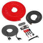 Belva Complete 1/0 Gauge 2-Channel Copper-Clad Amplifier Wiring Kit [RED] with 2-Channel RCA Interconnects [BAK02]