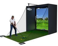 ANYTHING SPORTS Complete Golf Simulator Enclosure Kit - 4K-Ready with Projector Mount, Impact Screen, Side Shank Nets & Sandbags | Indoor & Garage Practice| Size: 8'4 x 8'4 x 5