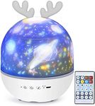 Star Projector,Night Light Projector for Kids, 2 in 1 Baby Night Lamp Musicbox with Remote Control, 6 Projector Films 360° Rotation Romantic Starry Sky Baby Nursery Night Light Birthday for Bedroom