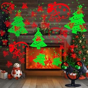 Toodour Christmas Projector Lights Outdoor, Double Head Dynamic Projector Christmas Lights with Timer - Waterproof Holiday Decorative Lighting for Yard Home Wall Window Indoor Christmas Decorations