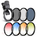 NEEWER 55mm Lens Filter Kit with Phone Lens Clip, CPL, ND32, 6 Point Star Filter, Graduated Filters (4 Colors), Compatible with iPhone 15 14 Pro Max 13 12 11 & Canon Nikon Sony Cameras