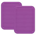 Lucky Plus Silicone Hot Mats and Trivets for Hot Dishes and Hot Pots, Hot Pads for Countertops, Tables, Pot Holders, Spoon Rest Small Drying Mats Set of 2 Color Purple