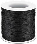 Anezus Black Nylon String, 0.8mm Nylon Thread Chinese Knotting Cord Tarred Twine Outdoor String for Braided Bracelets, Beading, Necklaces, Macrame Craft, Wind Chime, Blinds, Jewelry Making