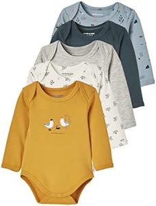 VERTBAUDETLot de 5 bodies manches longues bébé emmanchure USlot jaune épicé36M(94CM)
