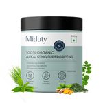 Miduty Palak Notes 100% Organic Super Greens Powder Alkalizing with Wheat Grass, Spirulina, Green Tea, and Moringa Leaves - Ultimate Body Detox & Weight Loss Support - 250 grams