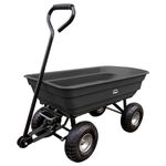 simpa Multi-Purpose All Terrain Tipping Barrow Cart with Pneumatic Tyres - Black 93cm (L) x 50.5 (W) x 51cm (H)