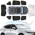 Sunsdrew 8PCS CX5 Windshield Sun Shade Kit for Mazda CX-5 2017-2023 2024 Full Rear&Side Window Privacy Car Sun Shades Foldable Sun Visor Protector Blocks UV&Heat CX5 Interior Accessories