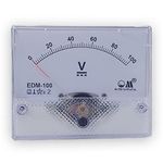 Om Meters EDM-100 Rectangular Moving Coil Analog Panel Meter 0-100V DC Voltmeter (100mm*80mm) Flush type