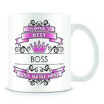 Boss Mug - 'Worlds Best' Design - Personalised Work Gift - Pink