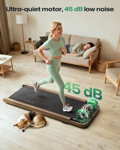 UREVO Wooden Under Desk Walking Pad Treadmill – SmartCoach App, Remote Control