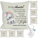 VICTERR Auntie Gifts from Niece Nephew, To My Auntie Gifts Double-Sided Pattern Throw Pillow Cover and Keyrings, 45X45CM Cushion Cover Gifts for Auntie Birthday, Mother's Day, Christmas, Thankgiving