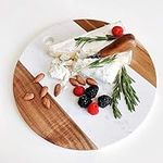 Marble Cheese Board with Acacia Acc