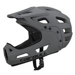 Lixada Full Face Bike Helmet,Adult Cycling Helmet with Detachable Chin Guard and Visor 54-61cm