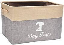 Geyecete Linen Storage Basket Bin Chest Organizer - Perfect for Organizing Dog Toys Storage, Dog Shirts, Dog Coats, Dog Toys, Dog Clothing, Dog Dresses, Gift Baskets - Gray