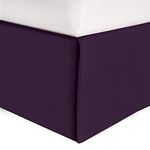 Elegant Comfort 1-Piece Solid Bed Skirt, 1500 Thread Count Egyptian Quality, Minimalist Design with a Modern Look- Easy Care, Wrinkle and Stain Resistant, Bedskirt, Queen, Passionate Purple