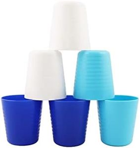 fulong Eco-friendly Unbreakable BPA Free Dishwasher Safe Plastic Drinking Cups for kids&Adult,Reusable Water Tumblers dishwasher safe (8oz-Set of 6)