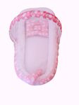 Fadi Baby nest Bedding Set and Head Shaping Pillow/Newborn Bedding/Infant Lounger Double-Sided Pillow/New mom's Gift/Reversible/Tummy time nest(92 * 45 * 20 Cm,Pink)