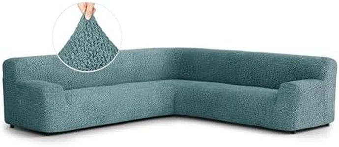 PAULATO BY GA.I.CO. Corner Sofa Cover – Sectinal 1-Piece L Shape Couch Slipcover – Teal Color
