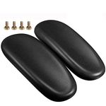 Dpwrrot Office Chair Replacement Armrest Arm Pads Caps Fit Univeral Desk Chair Arms 4" Mounting Hole with Mounting Hole Patterns Screws (1 Pair) Black