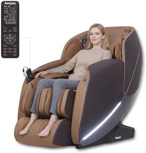Amzyes 2026 4D Massage Chair Full Body, 17 Modes Zero Gravity Massage Chair, Yoga Stretch 53.15 inch SL Track, Back, Foot, Neck and Shoulder Massage for Tall Man, Shiatsu, Bluetooth Speaker, Brown