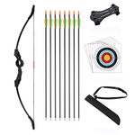 Outdoor Youth Recurve Bow and Arrow Set with Quiver Children Junior Archery Beginner Longbow Training for Teen Teams Game Gift