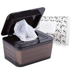 Umtiti Wipes Dispenser & Wipes Pouch/Tissue Bag, Wipes/Tissue Case with Moisture Seal Secure Lid, Non-Slip Rubber Feet & Sealing Design Keeps Wipes Fresh, Dustproof Wipes Container(BN+Panda)