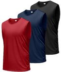 Boyzn Men's 3 Pack Workout Tank Tops Gym Athletic Muscle Tee Bodybuilding Fitness Sleeveless T-Shirts Black/Navy/Red-3P02-3XL