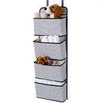 VIYANG SALES 4 Layers Wall Over Door Wardrobe Hanging nonwoven Clothes Storage Bag for Closets in Bedrooms, Bathroom Jewelry, Clothes, Toy, Books Hanging Storage Organizer Bags (Blue)