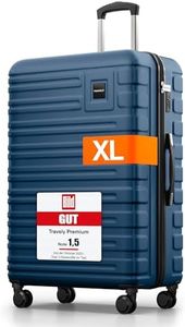 Travely Polycarbonat Koffer Groß 77cm XL - 100L Innenvolumen - 158cm Gurtmaß, sehr robuster Hartschalenkoffer mit sanften Rollen & TSA Schloss, Reisekoffer, Handgepäck Koffer, Reisekoffer mit Rollen