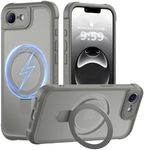 MOCCA Design for iPhone 16e Case with Magnetic Invisible Stand [Full Camera Protection] [Compatible with Magsafe] Military Drop Shockproof Translucent Matte Phone Case Cover 6.1",Titanium Gray