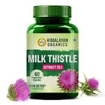 HIMALAYAN ORGANICS Milk Thistle Extract With 800Mg Of Silybum Marianum Detox Supplement For Men And Women For Healthy Liver | Boost Metabolism And Maintain Cholesterol level - 60 Vegetarian Capsules