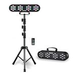 DJ Light with Stand, WorldLite Party Bar Light Set with 4 x Led Par Can Lights RGB, Portable Tripod DJ Stage Lighting System for Disco Gig Mobile Band Wedding Lighting