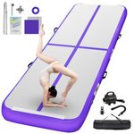 FBSPORT Inflatable Gymnastics Mat 4 M Tumbling Mat 20 CM Thick with Electric Air Pump for Home Gym Yoga Pilates Water Fun