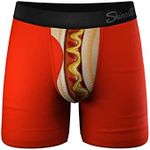 Shinesty Hammock Support Pouch Underwear | Underwear Men Boxer Briefs with Fly | US Medium Hot Dog