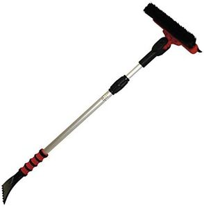 Petex 4603 46030000 Snow Brush/Ice-Scraper with Rubber Lip 90° Swivelling Telescopic Handle Bar 86-132 cm