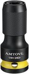 AMTOVL Impact to 1/4 Hex Converter - 1/2 INCH Drive Female to 1/4-Inch Allen Adapter, Universal Joint Quick-Change Chuck, 1/4“, 3/8” Drive to 1/4-inch (3/8-inch Drive to 1/4-inch Hex)