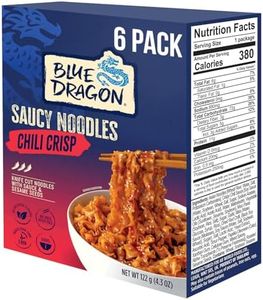 Blue Dragon Chili Crisp Saucy Noodles - 4.2oz (Pack of 6) - Knife Cut Thick Noodles w/Spicy Chili Crisp Sauce & Sesame Seed Garnish - Quick & Easy Meal w/Bold Spicy Asian Flavors - Vegetarian Friendly
