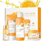 Vitamin C Skincare Set- Gifts For Teenage Girls & Women Vegan Beauty Gifs,Gift For Her,Birthday Gift Includes Face Serum, Eye Cream-Cleanser Toner Moisturiser Set For Anti-Aging-Improve Acne marks