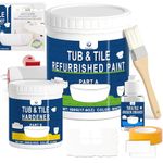 Bathtub Refinishing Kit Gloss White 21.5oz Tub Paint Reglazing, XUDOAI Tub and Tile Refinishing Kit with Tools, Tub and Tile Paint for Bathroom/Kitchen/Shower/Porcelain/Sink/Ceramic