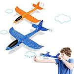 VCOSTORE 2 Pack Foam Airplanes Toy - Glider Plane Catapult Plane Toy,EPP Throwing Styrofoam Plane with 2 Flight Mode,Outdoor Sport Toy for Age 3-12 Boys Girls Gift