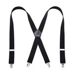 KANGDAI Men Braces Strong Metal Clips 4 X Back Durable Elastic Adjustable Suspenders Heavy Duty Mens Braces