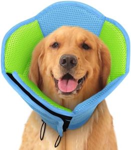 SUNFURA Dog Cones for Large Dogs, Soft Pet Cone Stop Licking After Surgery, Adjustable Pet E-Collar Alternative for Wound Healing, Light Blue X-Large
