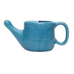 HEALTHANDYOGA® FloJar Ceramic Jal Neti Pot (250 ml, Blue)– Saline Nasal Wash Yoga Detox - Clears blocked nose & sinuses- For Common Cold, Headaches, Dust & Pollution- Lead-free, Spill-Proof Design